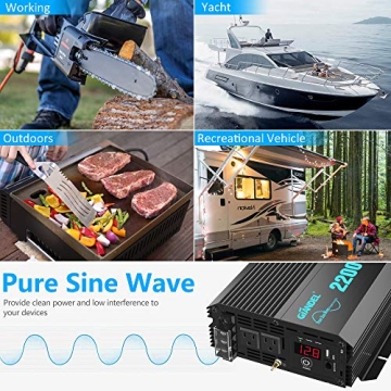GIANDEL 2200W Pure Sine Wave Power Inverter for RVs