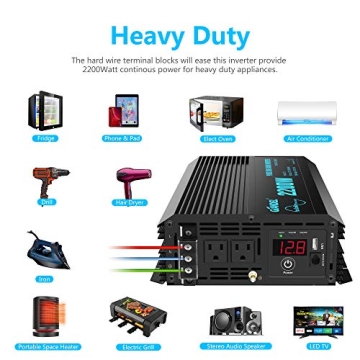 GIANDEL 2200W Pure Sine Wave Power Inverter for RVs