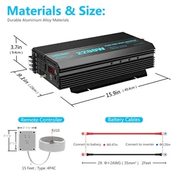 GIANDEL 2200W Pure Sine Wave Power Inverter for RVs