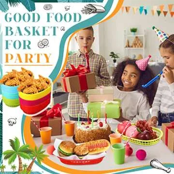 Colorful Food Baskets Fast Food Serving Set for Parties