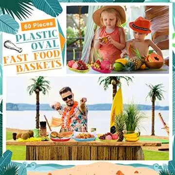 Colorful Food Baskets Fast Food Serving Set for Parties