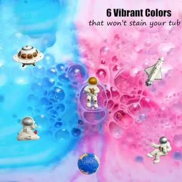 Galaxy Bath Bombs for Kids with Surprise Inside - Organic Bubble Bath Bombs with Educational Outer Space Planet Toys. Gentle, Natural & Kids Friendly - Birthday Gifts for Kids, Boys, Toddlers, Girls