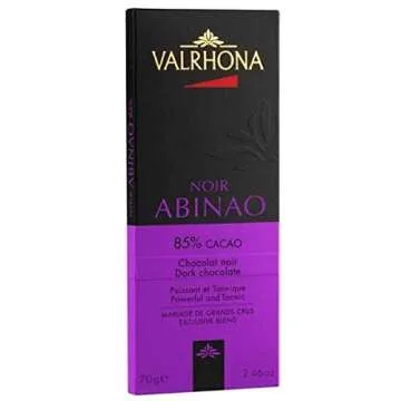 Valrhona Premium Extra Dark Chocolate ABINAO 85% Cacao Tasting Bar for Gourmet Baking