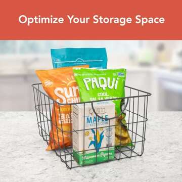 Spectrum Utility Wire Baskets for Organizing - Sturdy Steel Metal Basket Storage Organizer Bin with ...