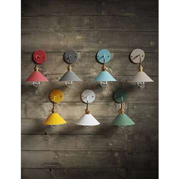 iYoee Wall Sconce Lamps Lighting Fixture with on Off Switch,Gray Macaron Wall lamp E26 Edison Copper lamp Holder with Frosted Paint Body Bedside lamp Bathroom Vanity Lights