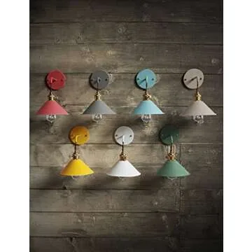 iYoee Wall Sconce Lamps Lighting Fixture with on Off Switch,Gray Macaron Wall lamp E26 Edison Copper lamp Holder with Frosted Paint Body Bedside lamp Bathroom Vanity Lights