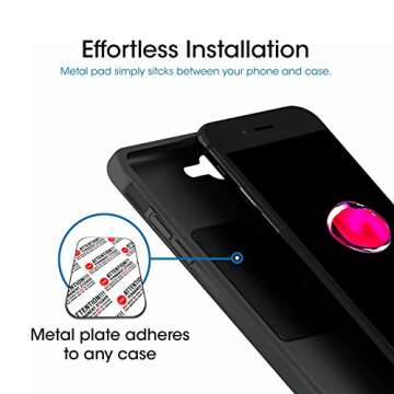 TechMatte Car Mount, MagGrip Air Vent Magnetic Universal Car Mount Holder for Smartphones Including iPhone 7, 6, 6S, Galaxy S7, S7 Edge Black, Portable Electronic Device Mount