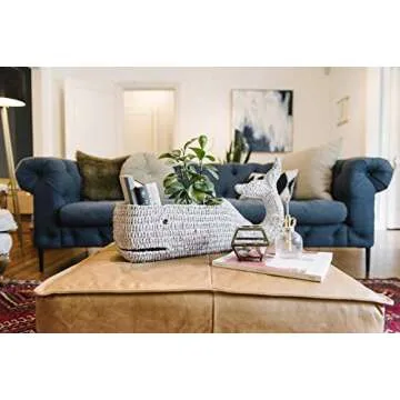 Creative Co-Op Bankuan Rope Whale Box with Lid