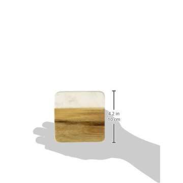 Twine Marble and Acacia Coasters Set of 4 for Stylish Table Protection