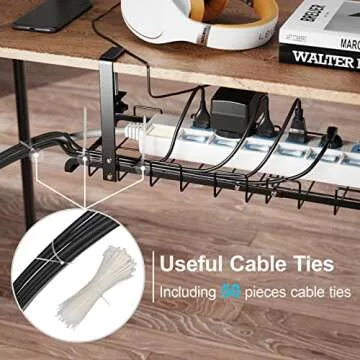 iSPELCE Under Desk Cable Management 2 Pack for Offices