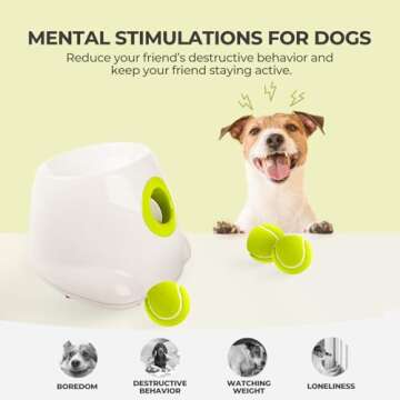 ALL FOR PAWS Original Dog Automatic Ball Launcher for Small and Medium Dogs, Dog Tennis Ball Throwing Machine,Interactive Dog Toy Dog Enrichment Mental Stimulation Toys, Reduce Boredom and Stress