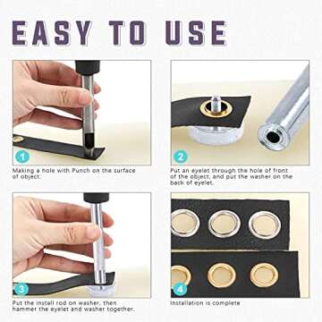 Swpeet 400Pcs Grommet Kit for Crafts and Repairs