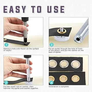 Swpeet 400Pcs Grommet Kit for Crafts and Repairs