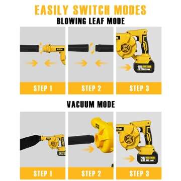 Alloyman Leaf Blower, 20V Cordless Leaf Blower, with 4.0Ah Battery & Charger, 2-in-1 Electric Leaf Blower & Vacuum for Yard Cleaning/Snow Blowing.