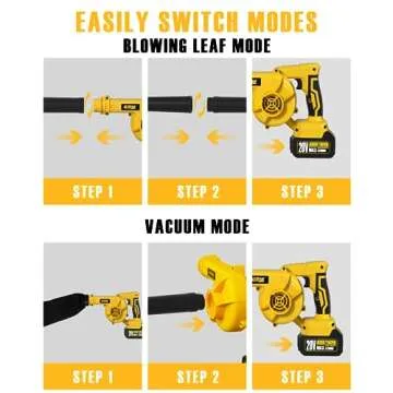 Alloyman Leaf Blower, 20V Cordless Leaf Blower, with 4.0Ah Battery & Charger, 2-in-1 Electric Leaf Blower & Vacuum for Yard Cleaning/Snow Blowing.