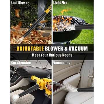 Alloyman Leaf Blower, 20V Cordless Leaf Blower, with 4.0Ah Battery & Charger, 2-in-1 Electric Leaf Blower & Vacuum for Yard Cleaning/Snow Blowing.