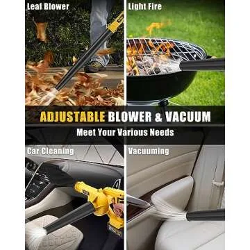 Alloyman Leaf Blower, 20V Cordless Leaf Blower, with 4.0Ah Battery & Charger, 2-in-1 Electric Leaf Blower & Vacuum for Yard Cleaning/Snow Blowing.