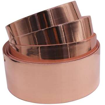 LOVIMAG Copper Foil Tape (2inch X 33 FT) with Conductive Adhesive for Guitar and EMI Shielding, Craf...