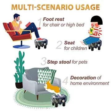 LUE BONA Modern Round Colorful Foot Stool for Living Room