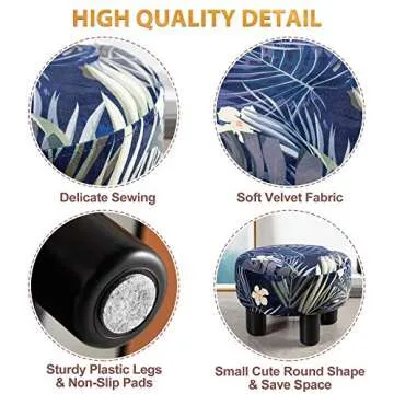 LUE BONA Modern Round Colorful Foot Stool for Living Room