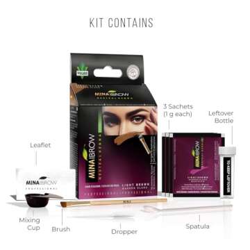 MinaiBrow Instant Hair Dye Kit Light Brown for All
