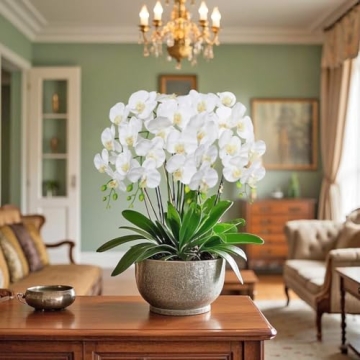 Lifelike 38 Inch Real Touch Orchids for Elegant Decor