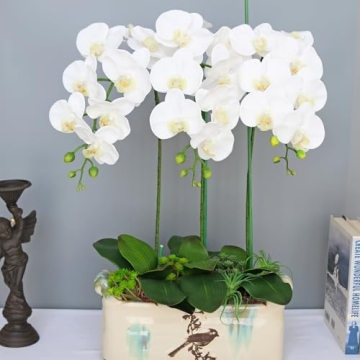 Lifelike 38 Inch Real Touch Orchids for Elegant Decor