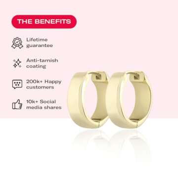 Stylish Electric Picks Parker Hoops - 14kt Gold Plated Earrings