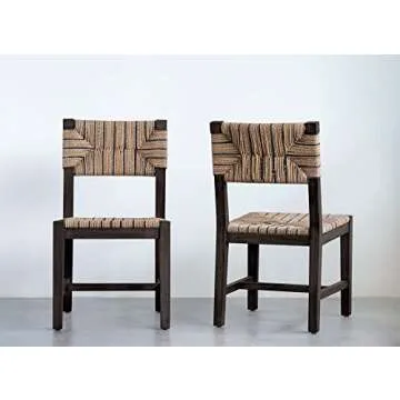 Stylish Creative Co-Op Mango Wood Chair with Rope Seat