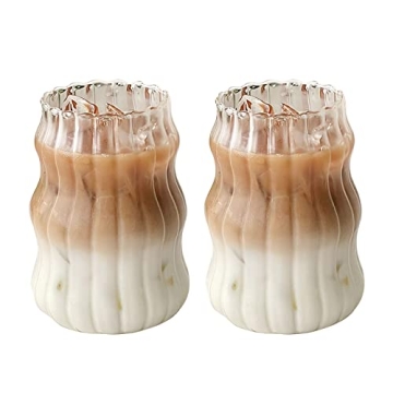 Vintage Wave Shape Ribbed Glassware Drinking Glasses