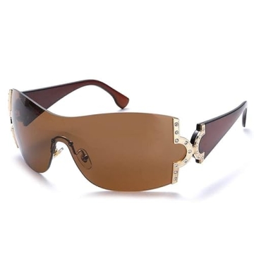 Trendy Y2K Rimless Wrap Around Sunglasses for Everyone