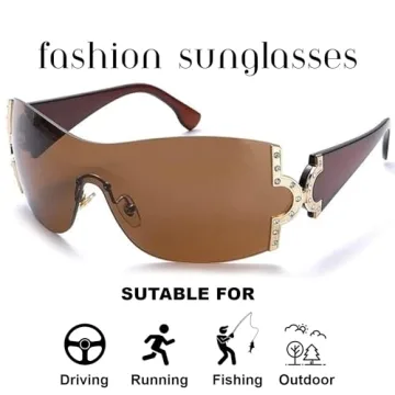 Trendy Y2K Rimless Wrap Around Sunglasses for Everyone