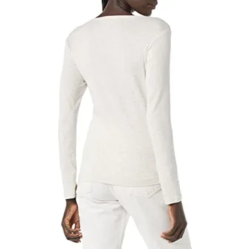 Stylish Amazon Essentials Women's Ribbed Henley T-Shirt