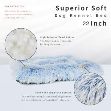 nononfish Puppy Crate Bed Washable Small for Small Dogs Non Chewable Material XS 22 Inch Plush Washa...