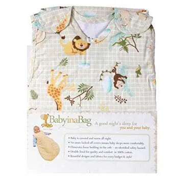 BABYINABAG Baby Sleeping Bag or Sack, 1 Tog Summer Model Model with Animal Pattern (Large (22 mos - 3T))