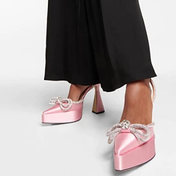 Arqa Rhinestone Bow Platforms for Stunning Summer Elegance