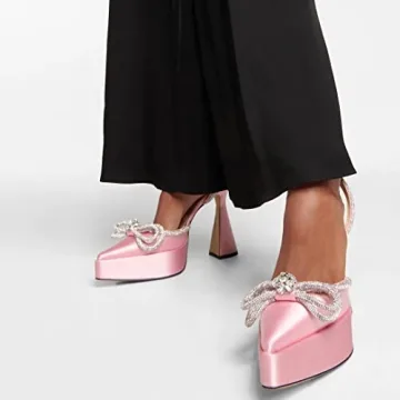 Arqa Rhinestone Bow Platforms for Stunning Summer Elegance