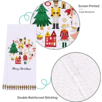 Nutcracker Christmas Kitchen Towels for Holiday Decor