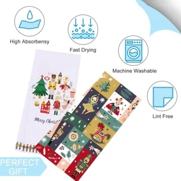 Nutcracker Christmas Kitchen Towels for Holiday Decor