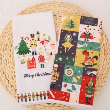 Nutcracker Christmas Kitchen Towels for Holiday Decor