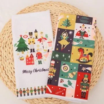 Nutcracker Christmas Kitchen Towels for Holiday Decor