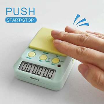 dretec Learning Timer, for Studying, Large Button, Count Function Until The Target Date, Green, Yellow, Officially Tested in Japan(1 Starter AAA Battery Included)