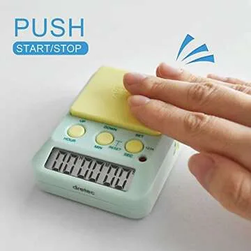 dretec Learning Timer, for Studying, Large Button, Count Function Until The Target Date, Green, Yellow, Officially Tested in Japan(1 Starter AAA Battery Included)