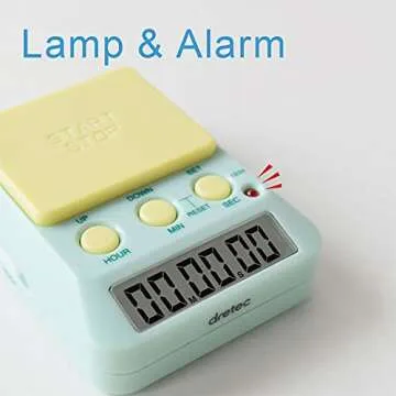 dretec Learning Timer, for Studying, Large Button, Count Function Until The Target Date, Green, Yellow, Officially Tested in Japan(1 Starter AAA Battery Included)