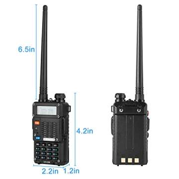 UV-5R 8Watt Ham Radio Handheld Long Range UHF/VHF Radio with 2 Rechargeable Battery, Portable Radio for Adults with Earpiece, GV-771 Antenna, Programming Cable (3rd Gen)