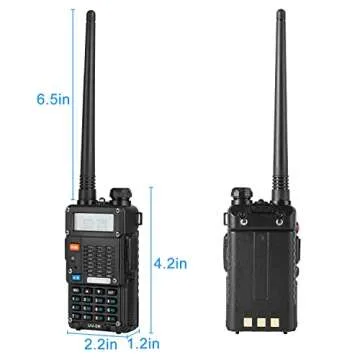 UV-5R 8Watt Ham Radio Handheld Long Range UHF/VHF Radio with 2 Rechargeable Battery, Portable Radio for Adults with Earpiece, GV-771 Antenna, Programming Cable (3rd Gen)