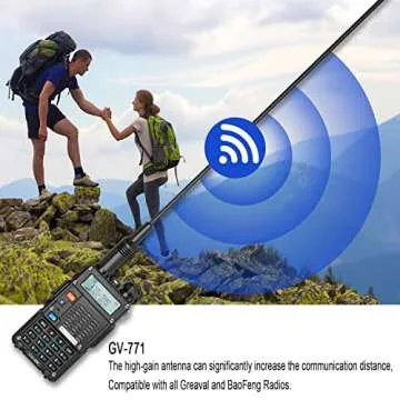 UV-5R 8Watt Ham Radio Handheld Long Range UHF/VHF Radio with 2 Rechargeable Battery, Portable Radio for Adults with Earpiece, GV-771 Antenna, Programming Cable (3rd Gen)