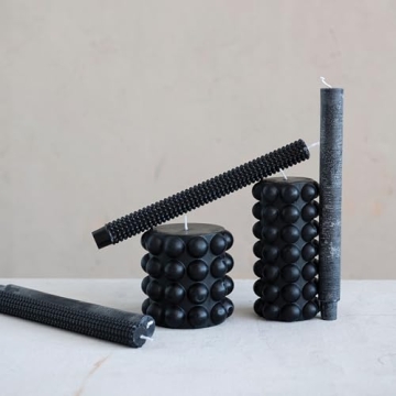 Elegant Creative Co-Op Hobnail Taper Candles Set of 2