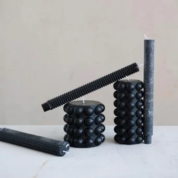 Elegant Creative Co-Op Hobnail Taper Candles Set of 2