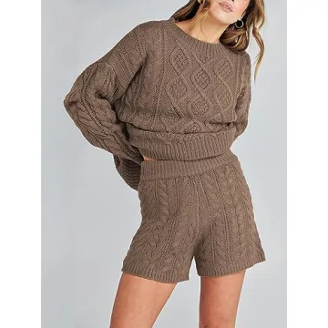 ANRABESS Women 2 Piece Cozy Loungewear Set for Fall